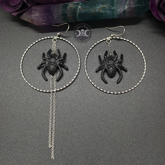 Black Spider Hoops