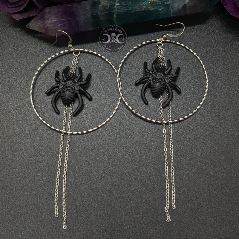 Black Spider Hoops