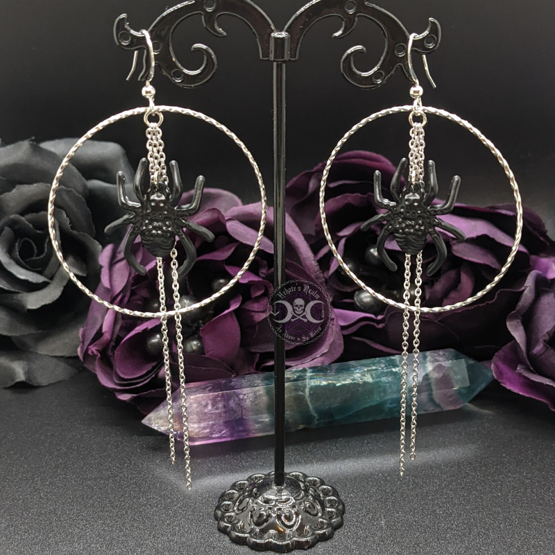 Black Spider Hoops