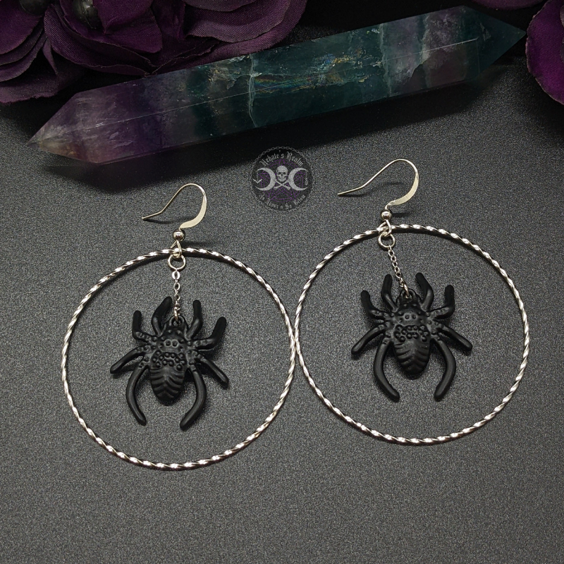 Black Spider Hoops
