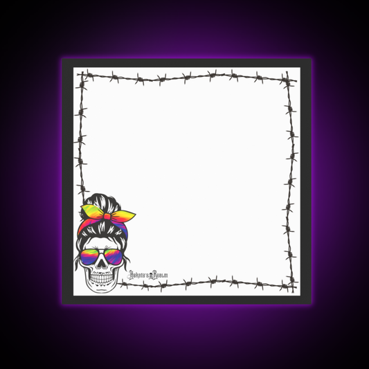 Barbed Wire Rainbow Skull | Sticky Notes