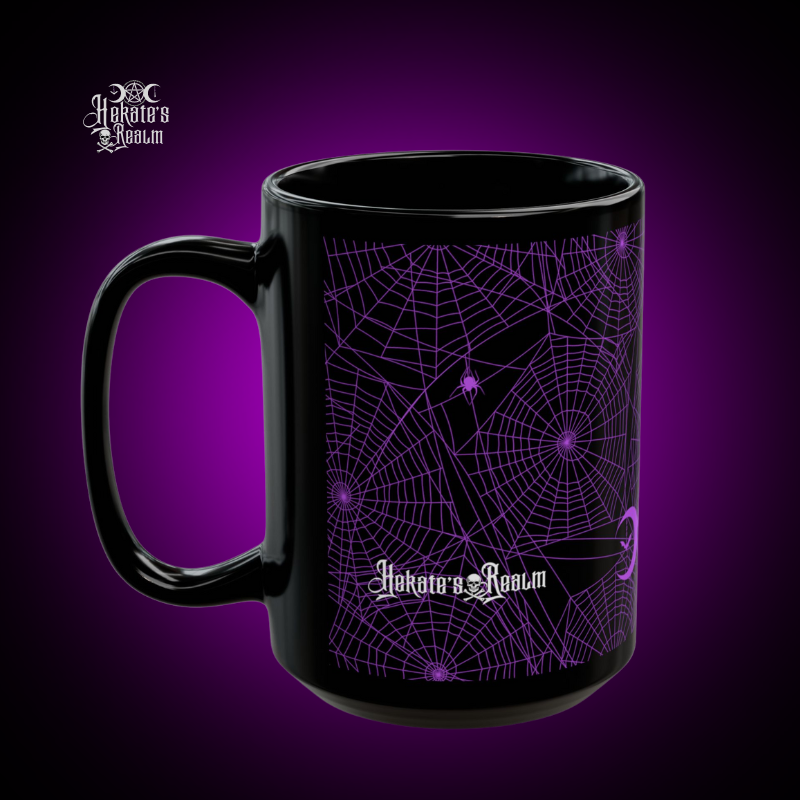 Spiderwebs Logo Mug | 15 oz. Black Purple