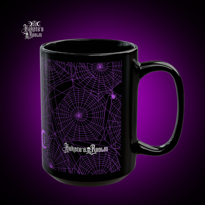 Spiderwebs Logo Mug | 15 oz. Black Purple