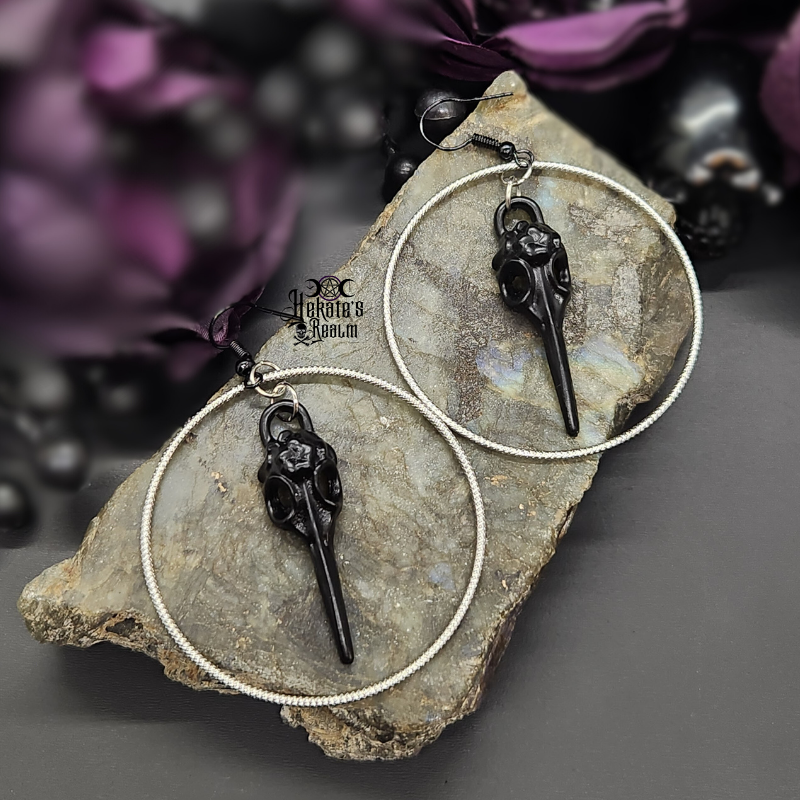 Bird Skull Hoops