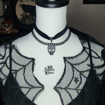 Black Skull Layered Choker