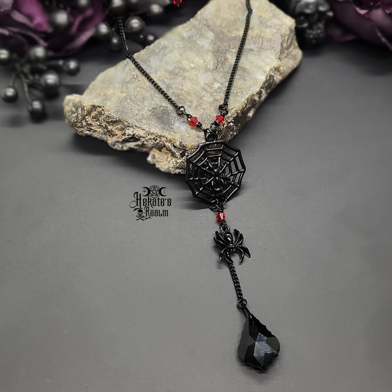 Black Spider Crystal Necklace