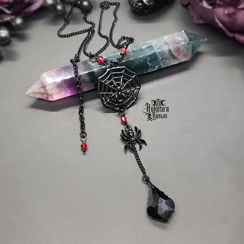 Black Spider Crystal Necklace