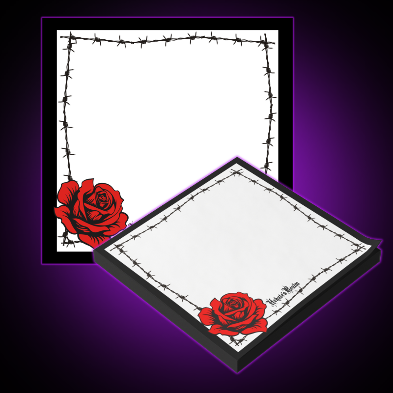 Barbed Wire Red Rose | Sticky Notes