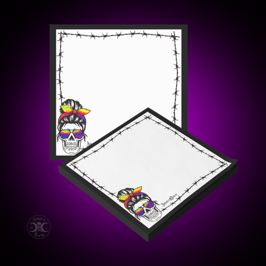 Barbed Wire Rainbow Skull | Sticky Notes