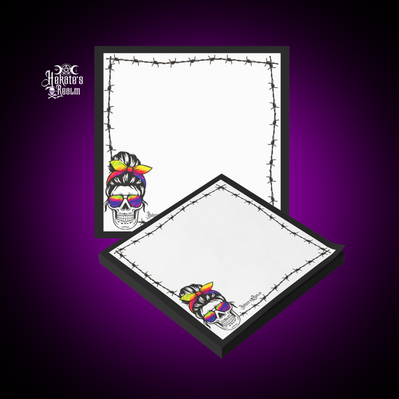 Barbed Wire Post-it® Notes ~ Rainbow Skull