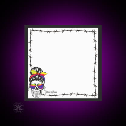 Barbed Wire Rainbow Skull | Sticky Notes