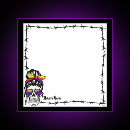 Barbed Wire Rainbow Skull | Sticky Notes