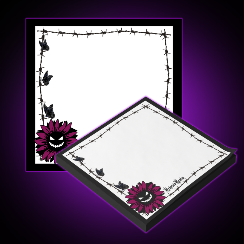Barbed Wire Spooky Flower Butterfly | Sticky Notes