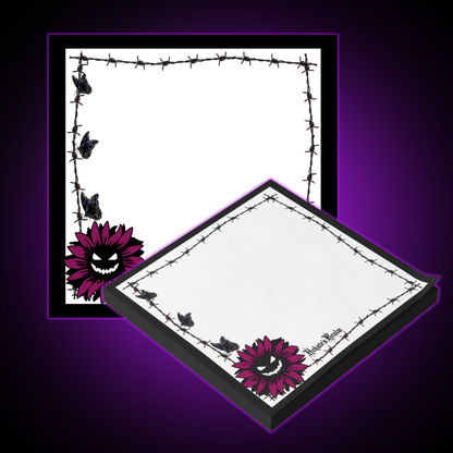 Barbed Wire Spooky Flower Butterfly | Sticky Notes