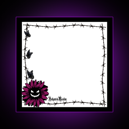Barbed Wire Spooky Flower Butterfly | Sticky Notes