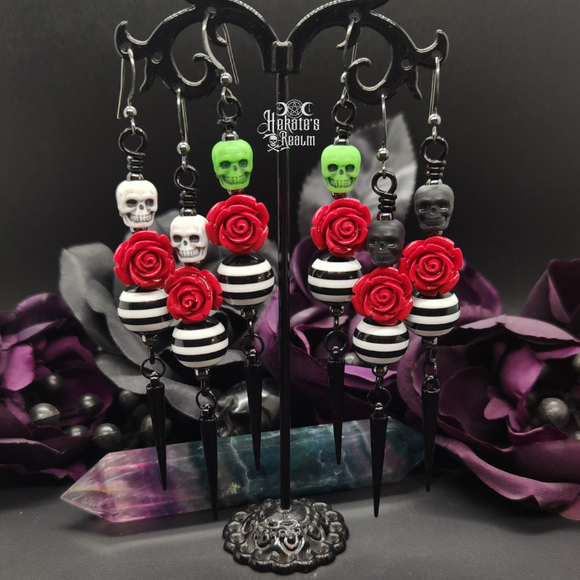 Betelgeuse Inspired Skull Spike Earrings