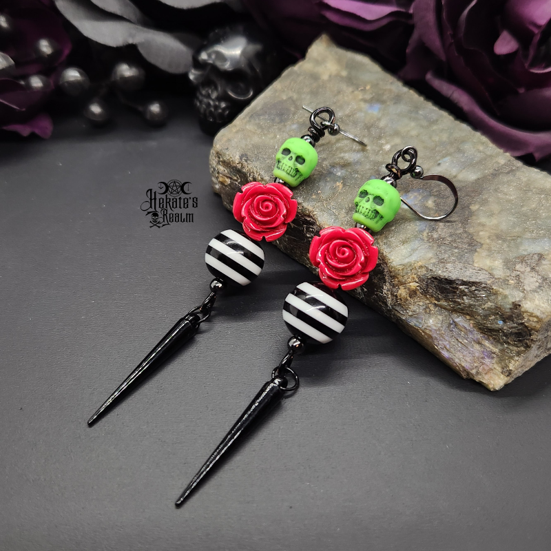 Betelgeuse Inspired Skull Spike Earrings