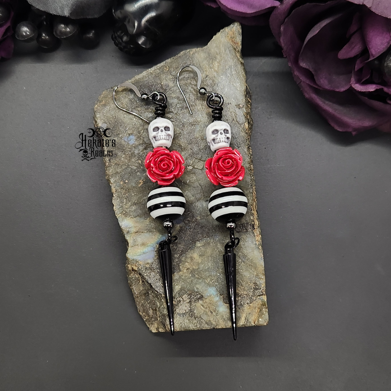 Betelgeuse Inspired Skull Spike Earrings