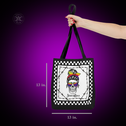 Checkered Rainbow Skull | Tote Bag