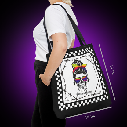 Checkered Rainbow Skull | Tote Bag