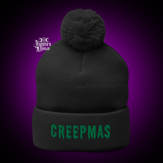 Creepmas Pom Beanie | Green Puff Embroidery