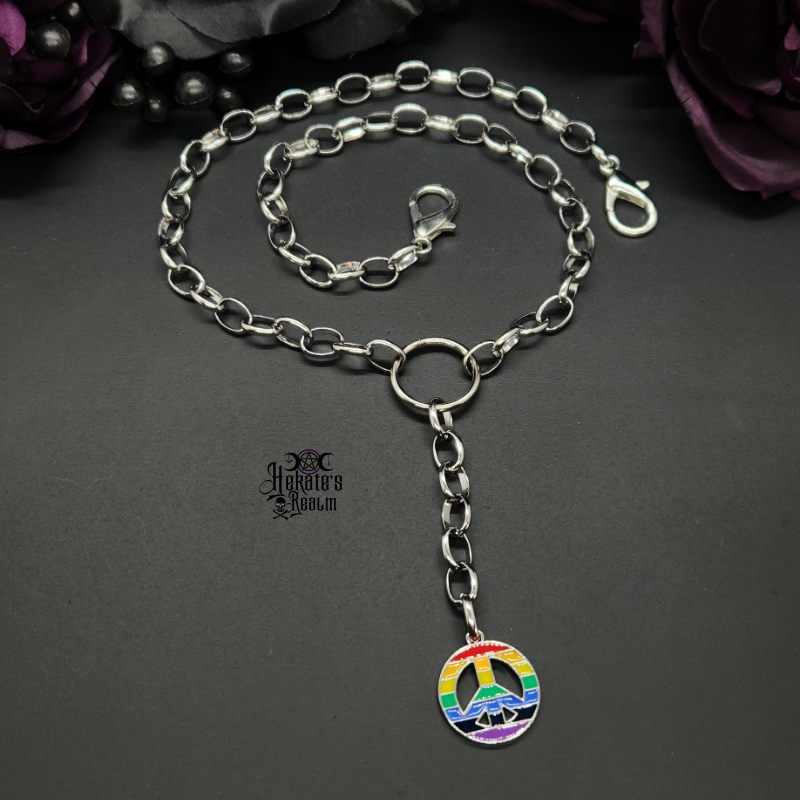 Rainbow Peace Rolo Necklace