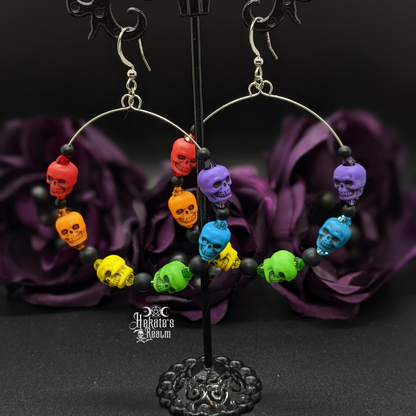 Rainbow Skulls Hoops