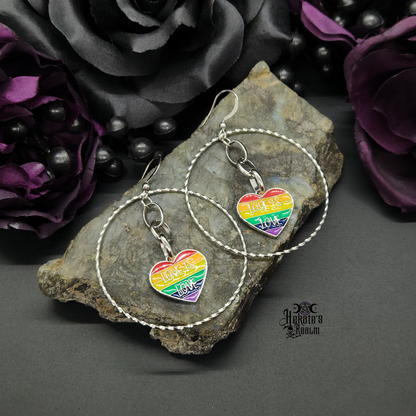 Rainbow Heart Hoops