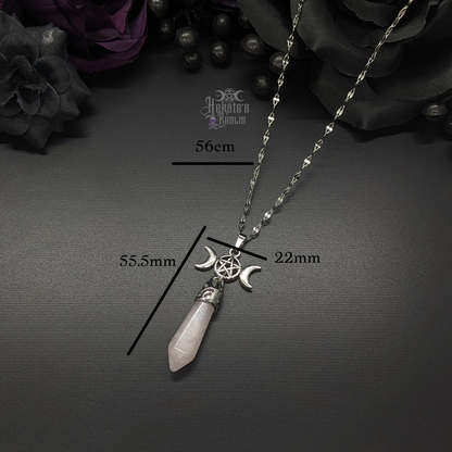 Triple Moon Crystal Necklace