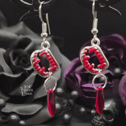 Bloody Vampire Teeth Earrings