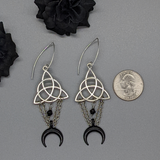 Black Moon Triquetra Earrings