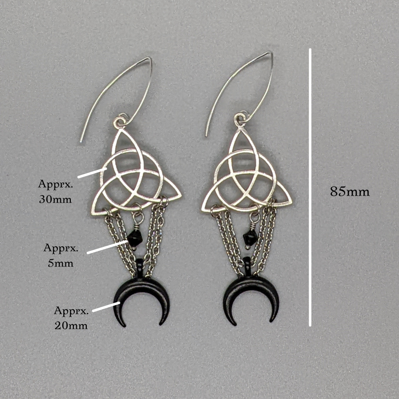 Black Moon Triquetra Earrings