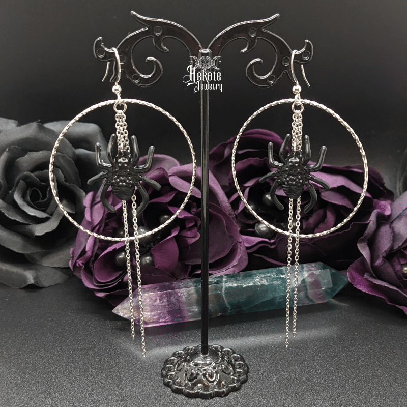 Black Spider Hoops