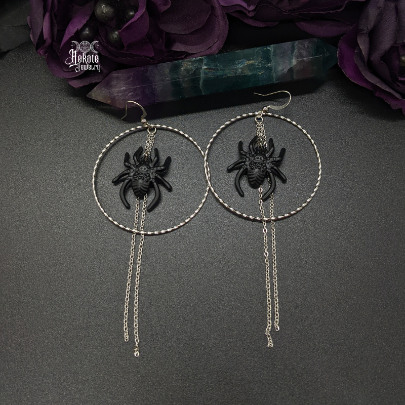 Black Spider Hoops