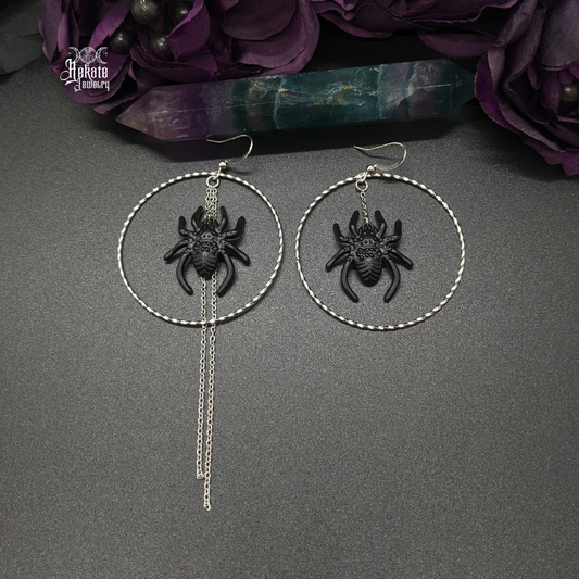 Black Spider Hoops