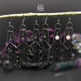Hematite Chain Tassel Earrings