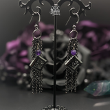Hematite Chain Tassel Earrings