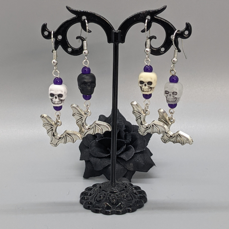 Skull Bat Earrings