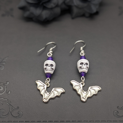 Skull Bat Earrings