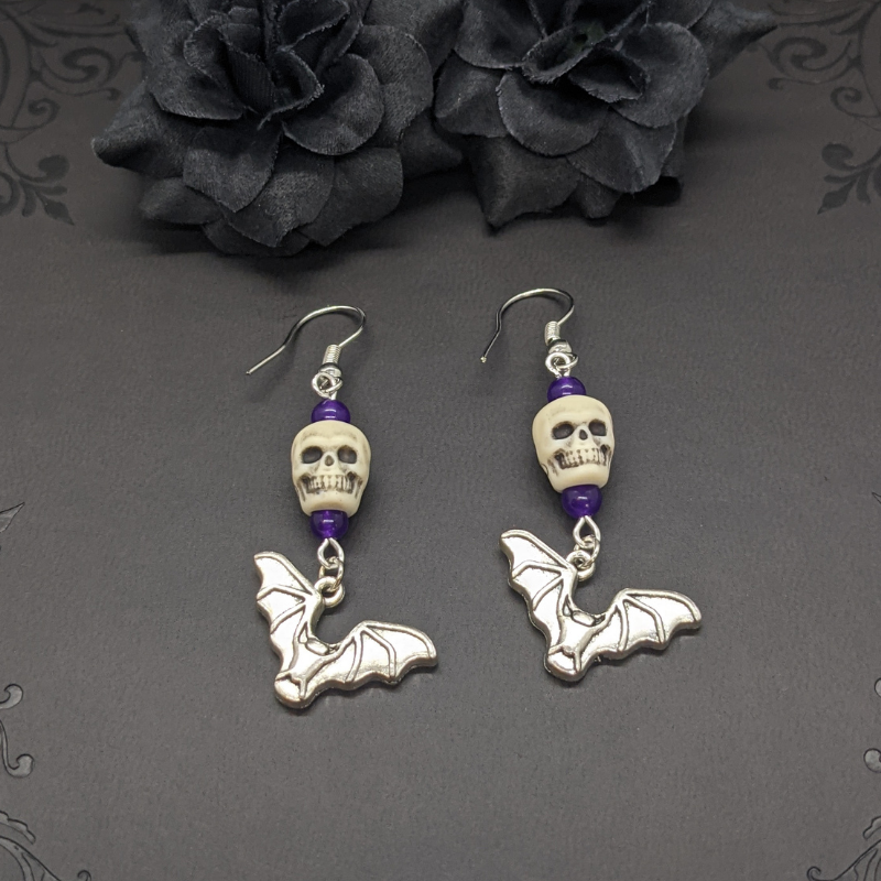 Skull Bat Earrings