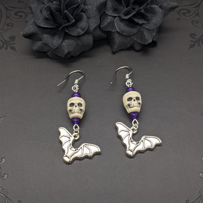 Skull Bat Earrings