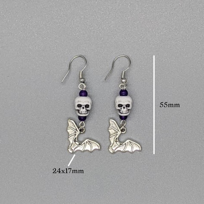 Skull Bat Earrings